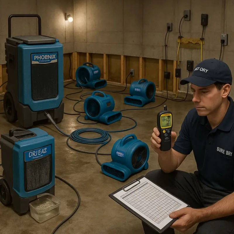 Structural Drying and Dehumidification process in McConnelsville, OH